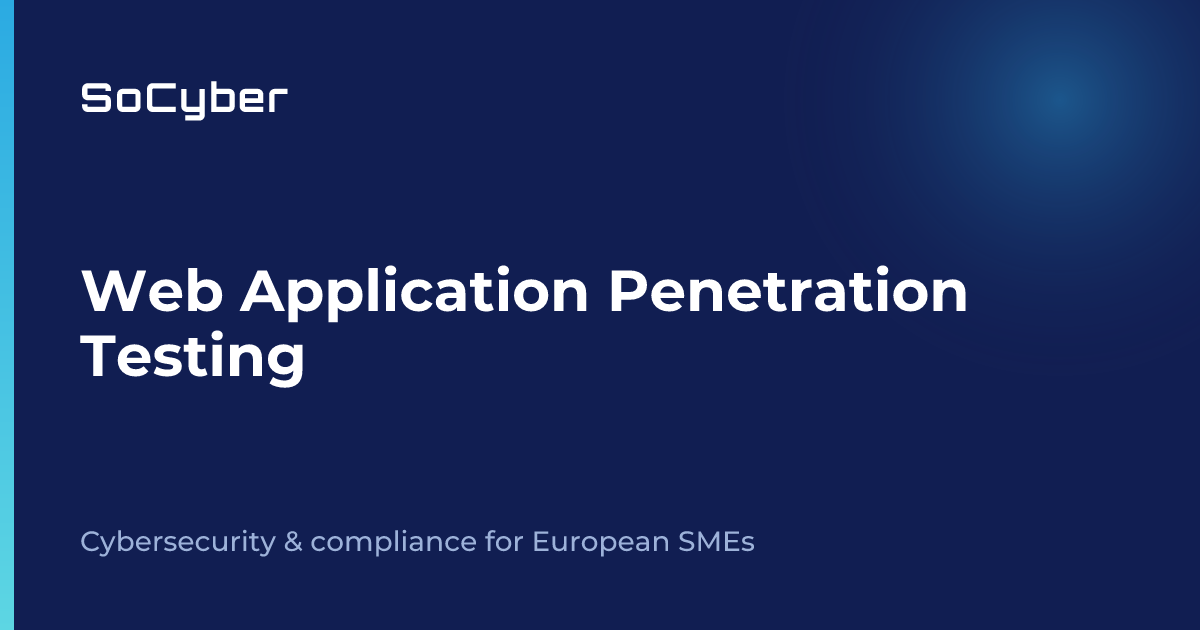 Web Application Penetration Testing - SoCyber